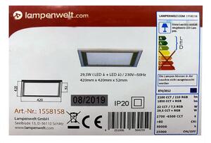 Lampenwelt - LED RGBW Zatemnitvena stropna svetilka LYNN LED/29,5W/230V + Daljinski upravljalnik