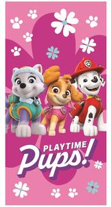 Rožnata bombažna otroška brisača 70x140 cm Paw Patrol – Jerry Fabrics