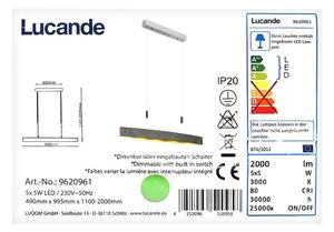 Lucande - LED Zatemnitveni lestenec na vrvici LIO 5xLED/5W/230V