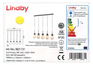 Lindby - LED Zatemnitveni lestenec na vrvici BADO 5xLED/5W/230V