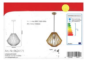 Lindby - Lestenec na vrvici SIGGIE 1xE27/60W/230V