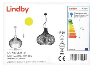 Lindby - Lestenec na vrvici FRANCES 1xE27/60W/230V