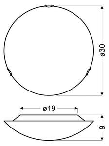 Bela stropna svetilka s steklenim senčnikom ø 30 cm Circle – Candellux Lighting