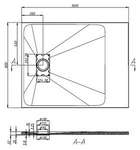 Sanotechnik Tuš kad SMC (Do x Š: 100 x 80 cm, Plastika, Antracit/Črna)