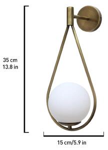 Stenska svetilka Revenna, kovina iz brušene medenine Višina 35 cm