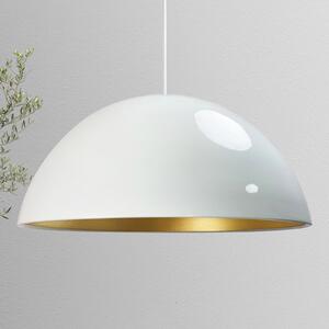 ROYALTECH Obesek Lipeo, bela/zlata, Ø 40 cm, kovina, E27, zatemnjen, Dnevna soba / jedilnica, Kovina