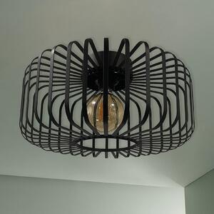 ROYALTECH Stropna svetilka Niko, črna, Ø 39 cm, kovina, E27, zatemnjen, Dnevna soba / jedilnica, Kovina, Sodobni