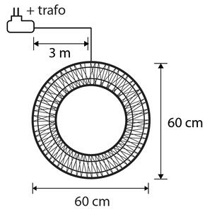 Božična viseča svetilka Venec srebrna 60cm vklj. LED IP44 - Nawa