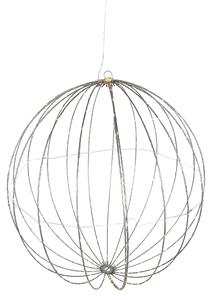 Božična viseča svetilka krogla bela 60 cm vklj. LED s časovnikom IP44 - Nobi