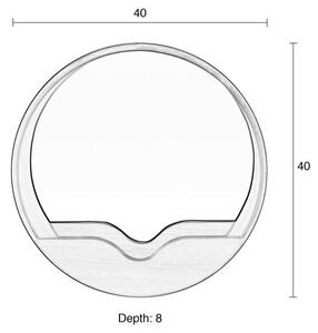 Stensko ogledalo s pladnjem za shranjevanje Zuiver Round Wall, ⌀ 40 cm