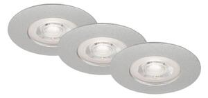 Briloner- SET 3x LED Kopalniška vgradna svetilka LED/4,9W/230V IP44 srebrna