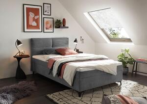 POSTELJA Z VZMETNICO 120 cm x 200 cm , tekstil, leseni material siva