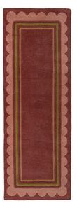 Bordo rdeč ročno tkan volnen tekač 80x230 cm Lois – Flair Rugs