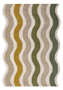 Zelena/v naravni barvi ročno tkana volnena preproga 200x290 cm Cascade Wool – Flair Rugs
