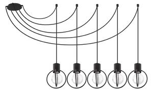 Lestenec na vrvici AURA 5xE27/60W/230V črna