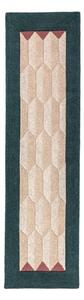 Ročno tkan volnen tekač v naravni barvi/zelenomoder 60x230 cm Apex Border Wool – Flair Rugs