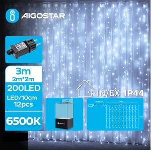 Aigostar - LED Zunanja božična veriga 200xLED/8 funkcij 5x2m IP44 hladno bela