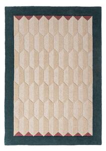 Ročno tkana volnena preproga v naravni barvi/zelenomodra 120x170 cm Apex Border Wool – Flair Rugs