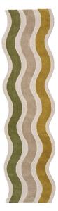 Zelen/v naravni barvi ročno tkan volnen tekač 80x300 cm Cascade Wool – Flair Rugs
