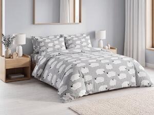 Krep posteljnina BELE OVCE POLY siva Dimenzije posteljnine: 70 x 90 cm | 140 x 200 cm