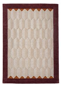 Bordo rdeča/v naravni barvi ročno tkana volnena preproga 120x170 cm Apex Border Wool – Flair Rugs