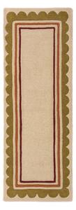Ročno tkan volnen tekač v naravni barvi 80x230 cm Lois – Flair Rugs
