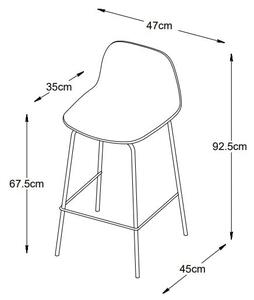 Svetlo moder plastičen barski stol 92,5 cm Whitby – Unique Furniture