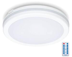 LED Kopalniška stropna svetilka s senzorjem LED/24W/230V pr. 30 cm bela + Daljinski upravljalnik