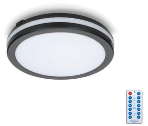 LED Kopalniška stropna svetilka s senzorjem LED/12W/230V pr. 20 cm črna + Daljinski upravljalnik