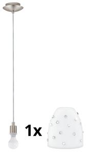 Eglo - LED Lestenec na vrvici MY CHOICE 1xE14/4W/230V krom/bela