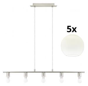 Eglo - LED Lestenec na vrvici MY CHOICE 5xE14/4W/230V krom/bela