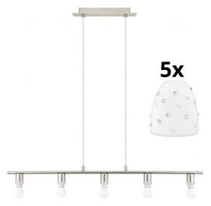 Eglo - LED Lestenec na vrvici MY CHOICE 5xE14/4W/230V krom/bela