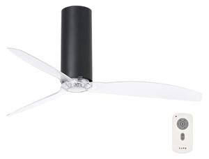 FARO 32036 - Stropni ventilator TUBE FAN črna/prozorna pr. 128 cm + Daljinski upravljalnik