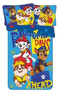 Modra bombažna otroška posteljnina za otroško posteljico 100x135 cm Paw Patrol "Pawsome days ahead" – Jerry Fabrics