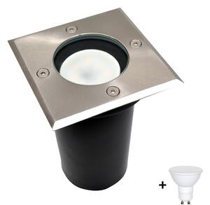 LED Zunanja svetilka za dovozno pot 1xGU10/6W/230V IP44 mat krom