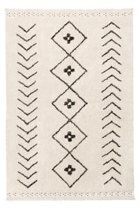Kremno bela pralna ročno tkana bombažna preproga 140x210 cm Bereber Rhombs – Lorena Canals