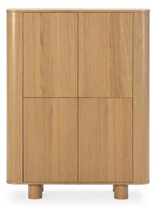 Omarica v hrastovem dekorju v naravni barvi 100x133x40 cm Padoc – MOME