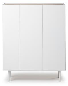 Bela visoka komoda v hrastovem dekorju 95x120 cm Arista – Teulat