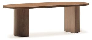 Okrogla jedilna miza z mizno ploščo v orehovem dekorju 100x240 cm Nealy – Kave Home