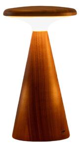 LED namizna svetilka v temni naravni barvi z lesenim senčilom (višina 14 cm) Sylva – Gingko