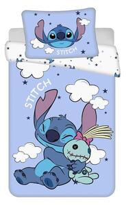 Modra bombažna otroška posteljnina za otroško posteljico 100x135 cm Lilo & Stitch "Clouds" – Jerry Fabrics