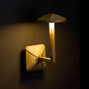 Moretti Luce Zunanja stenska svetilka LED Aura Disk, višina 24 cm, starinsko medenina, Bronasta / starinska medenina, Medenina, Podeželska hiša / Rustikalna