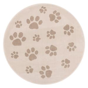 Bež otroška preproga ø133 cm Paws Light Beige – FD