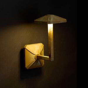 Moretti Luce Zunanja LED-stenna svetilka Aura Frame, višina 24 cm, starinsko medenina, Bronasta / starinska medenina, Medenina, Podeželska hiša / Rustikalna