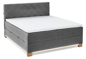 Siva boxspring postelja s prostorom za shranjevanje 160x200 cm Messina – Meise Möbel