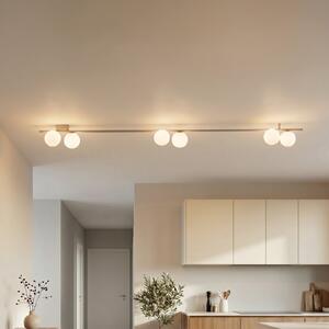 TK Lighting Stropna svetilka Imelo, krem, 6-žarnica, steklo, dolžina 200 cm, zatemnjen, Bež, spalnica, Steklo