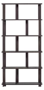 Temno rjav regal iz masivnega hrasta 90x186x30 cm Riss – WOOOD