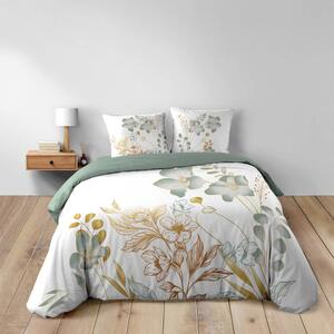 Belo-zelena podaljšana bombažna posteljnina za zakonsko posteljo 240x220 cm Lolita – douceur d'intérieur