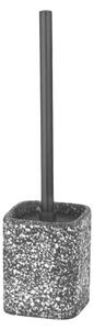 Wenko Garnitura z WC ščetko Terrazzo (Črna, Višina: 37 cm)