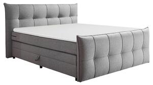 POSTELJA BOXSPRING 160 cm x 200 cm , tekstil, leseni material temno siva